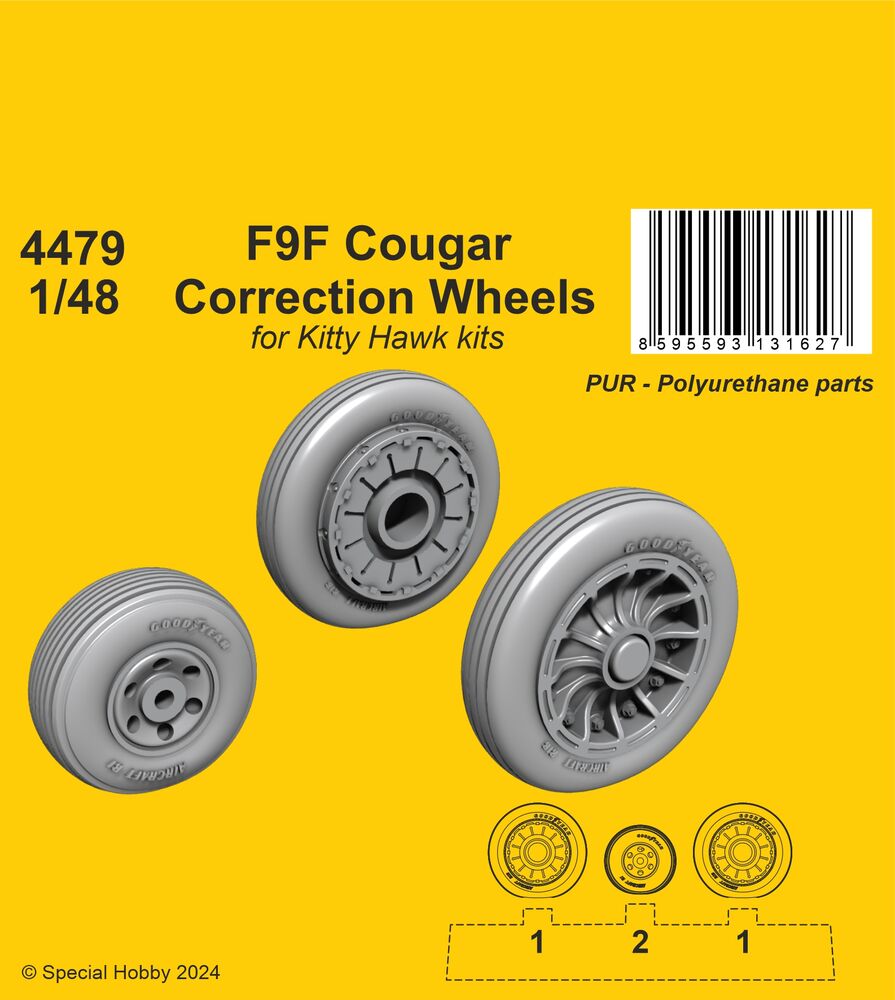 F9F Cougar Correction Wheels / for Kitty Hawk kits