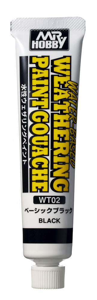 Mr Hobby -Gunze WATER-BASED WEATHERING PAINT GOUACHE BASIC BLACK