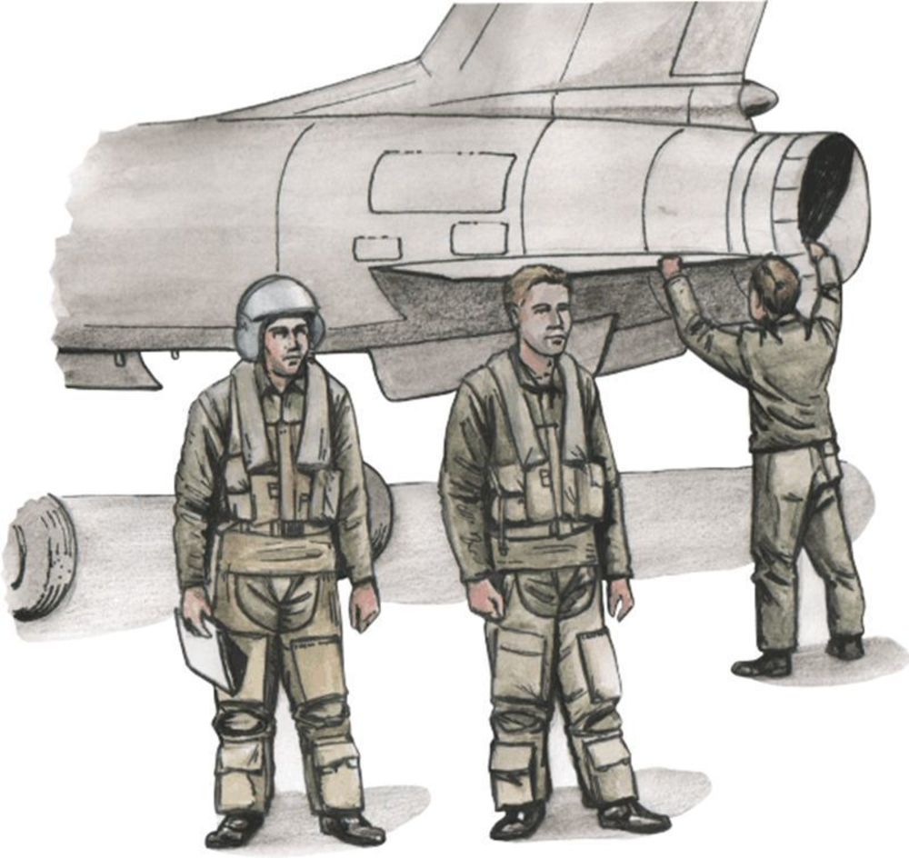 Two French Pilots and a Mechanic
