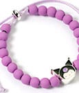 Hello Kitty Bracelet purple beads with Kuromi Charm 21 cm