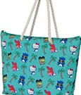 Sanrio Soleil Beach Bag Hello Kitty Palms Turquoise