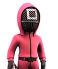 Squid Game Minix Figure Masked Square Guard 12 cm