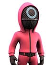 Squid Game Minix Figure Masked Circle Guard 12 cm