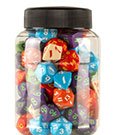 Round Jar of Classic RPG Dice (80)