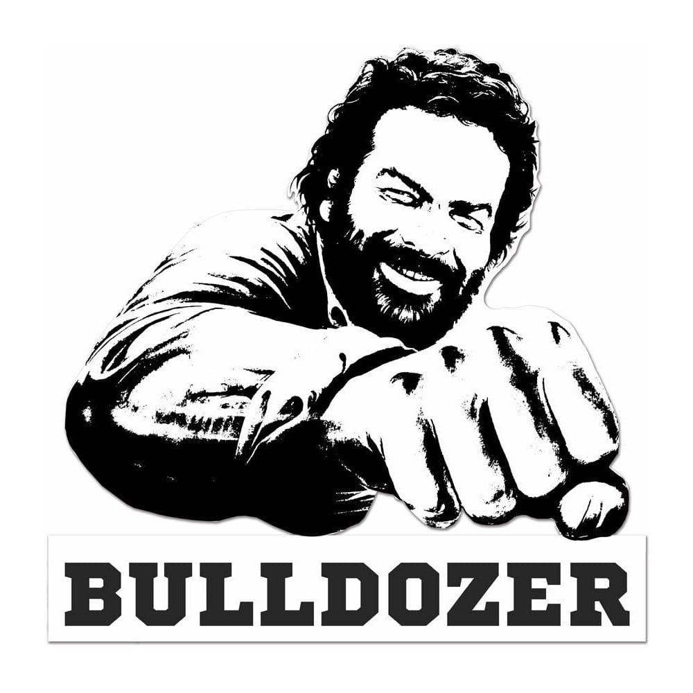 Bud Spencer 3D Tin Sign Bulldozer black/white 45 x 45 cm
