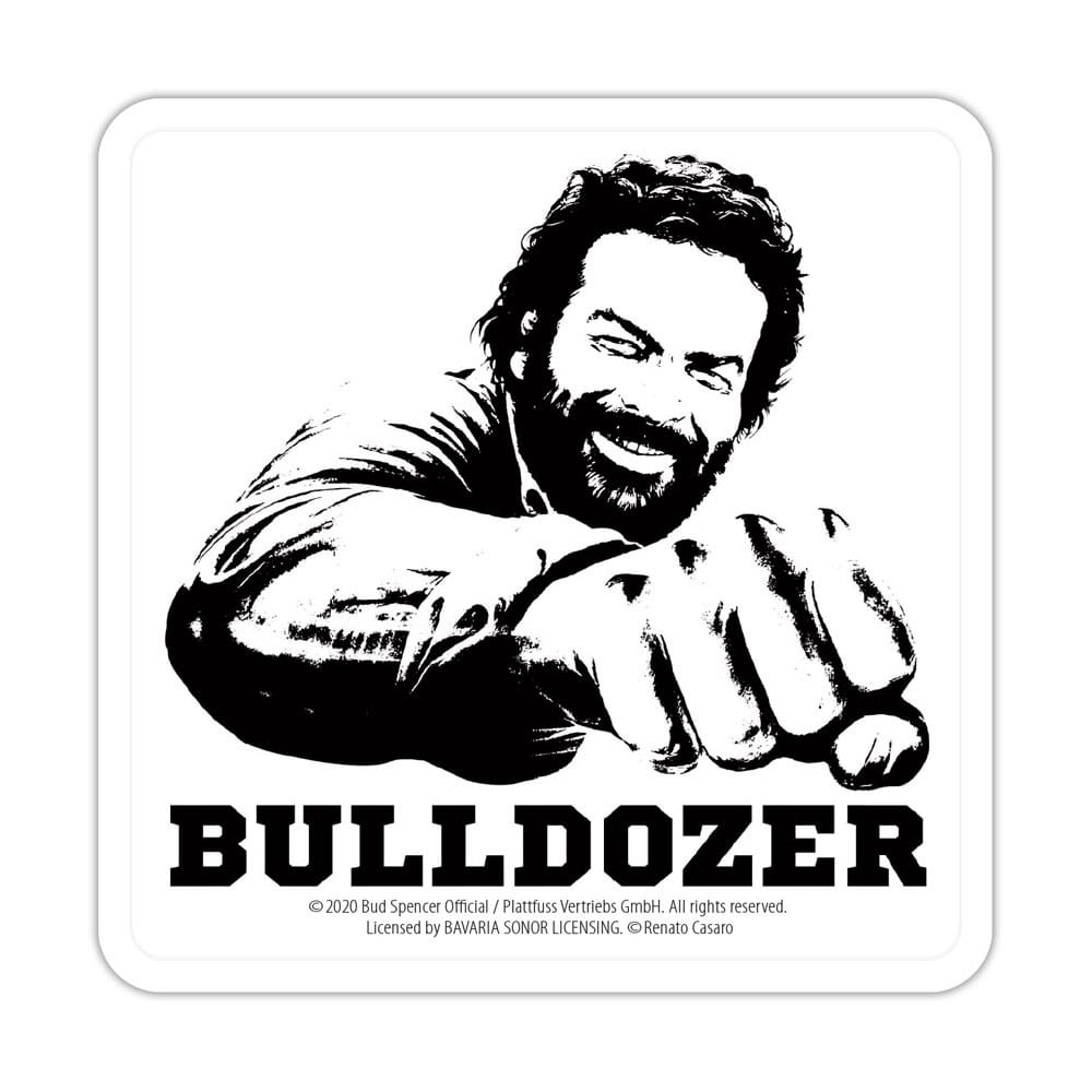 Bud Spencer Tin coasters Bulldozer 10 x 10 cm