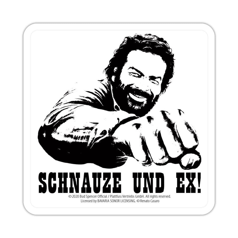 Bud Spencer Tin coasters Schnauze und Ex 10 x 10 cm