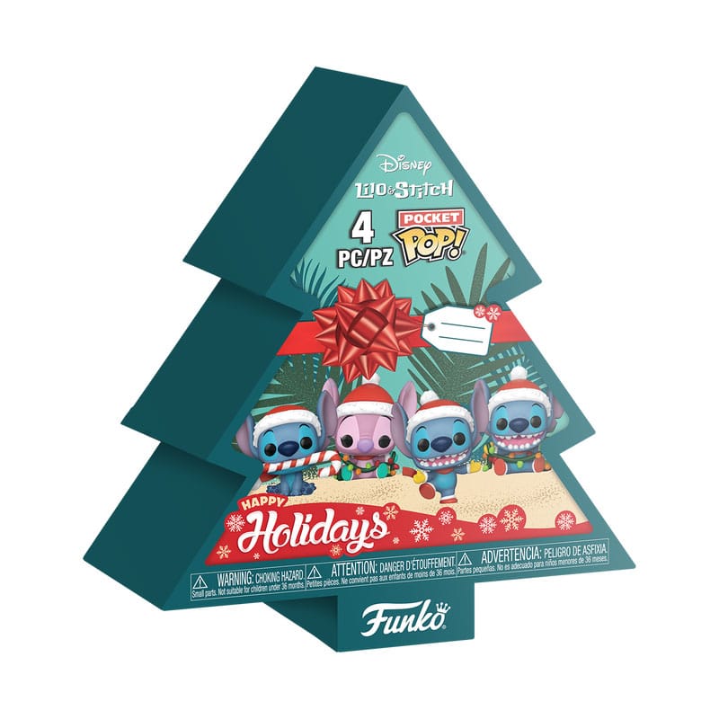 Lilo&Stitch Holiday 2025 Pocket POP! Vinyl Keychains 4-Pack Tree Holiday Box 4 cm