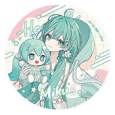 Character Vocal Series 01: Hatsune Miku Miku Hug Series Pinback Button: Flower Ver. 8 cm Display Case (10)