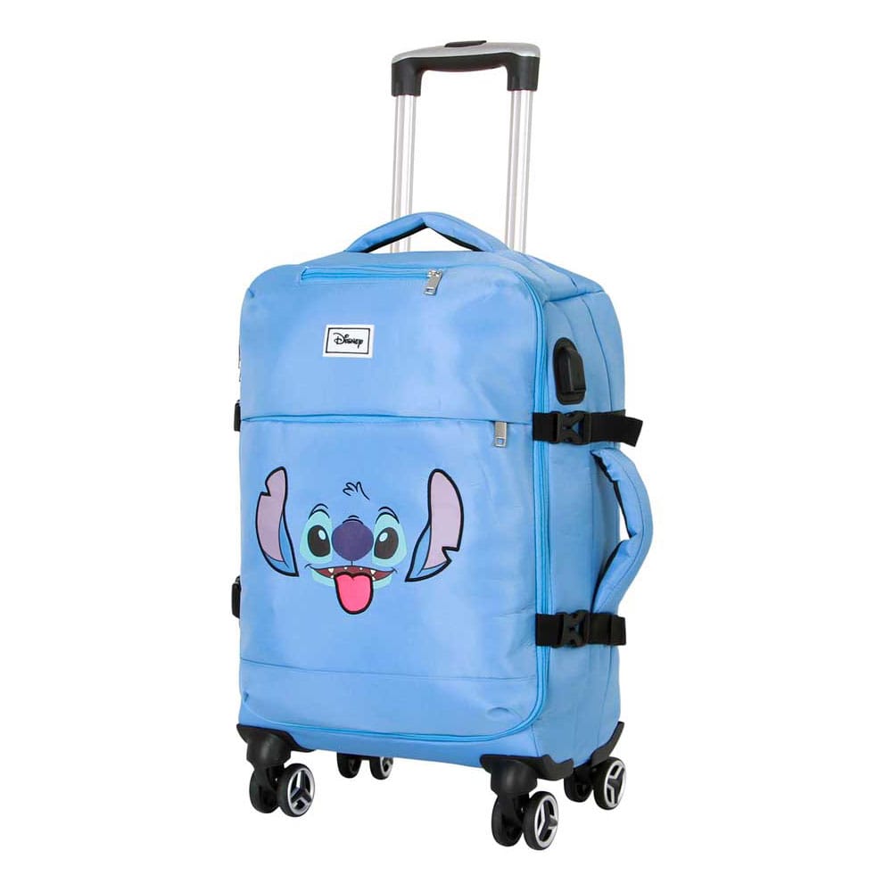 Lilo & Stitch 4-Wheel Cabin Suitcase Stitch Face Blue 55 cm