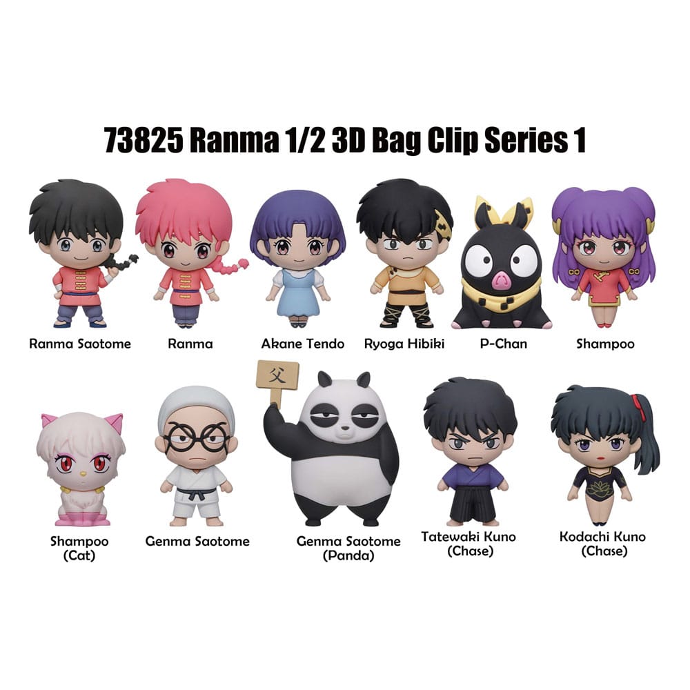 Ranma 1/2 3D PVC Bag Clips Series 1 Display (24)