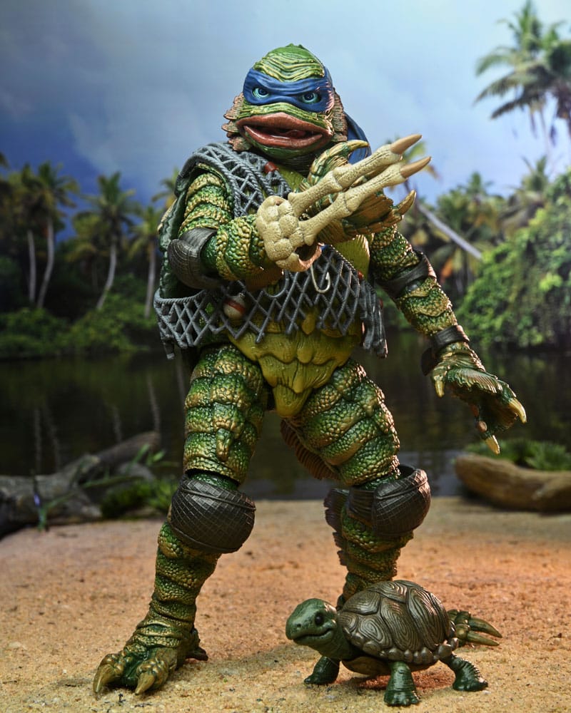 Universal Monsters x Teenage Mutant Ninja Turtles maßstabsgetreue Actionfigur Leonardo als die Kreatur, 18 cm