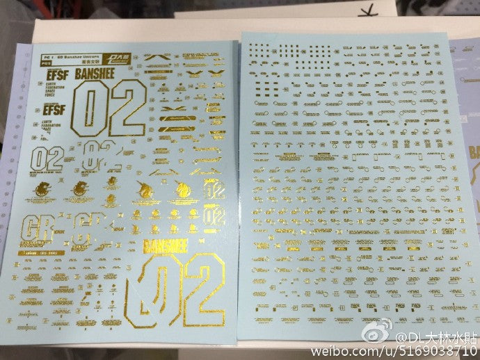 D.L Model Decal - P05 - PG Unicorn Gundam 02 Banshee Norn 1/60 GOLD