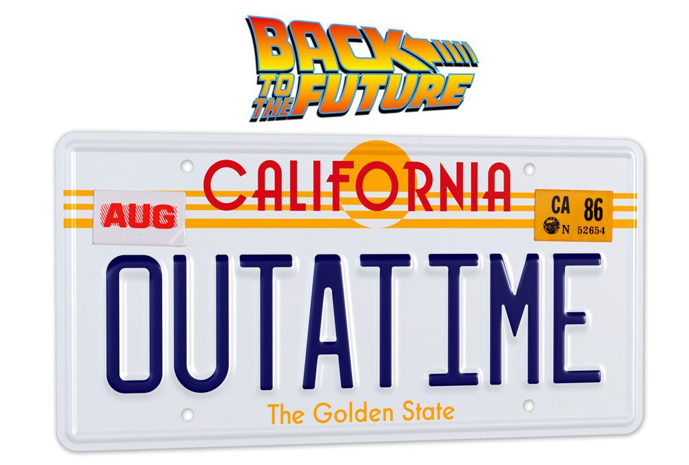 Zurück in die Zukunft Replik 1:1 „Outatime“ DeLorean Nummernschild