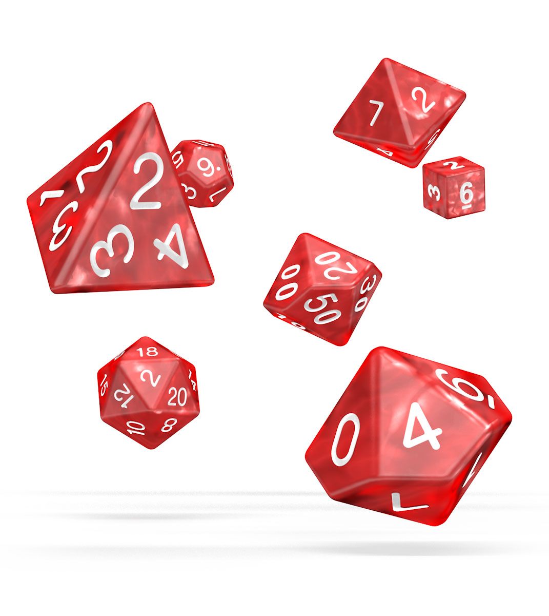 Oakie Doakie Dice RPG Set Marmor - Rot (7)