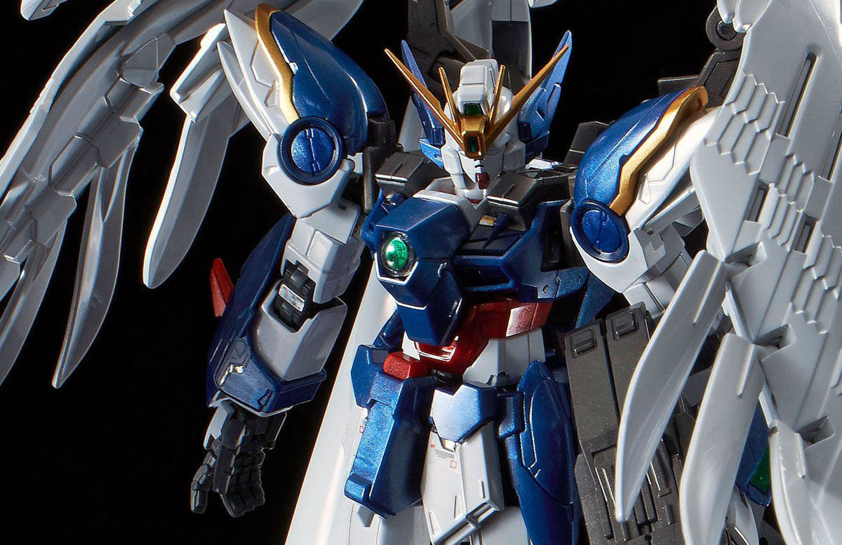 P-BANDAI: RG 1/144 WING GUNDAM ZERO CUSTOM EW + DREI ZWERG BUSTER [TITANIUM FINISH] REISSUE