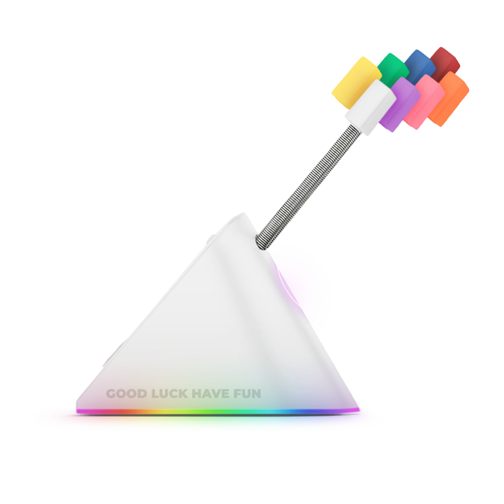 FragON - Citadel RGB Mouse Bungee with 8 colorful clips, White