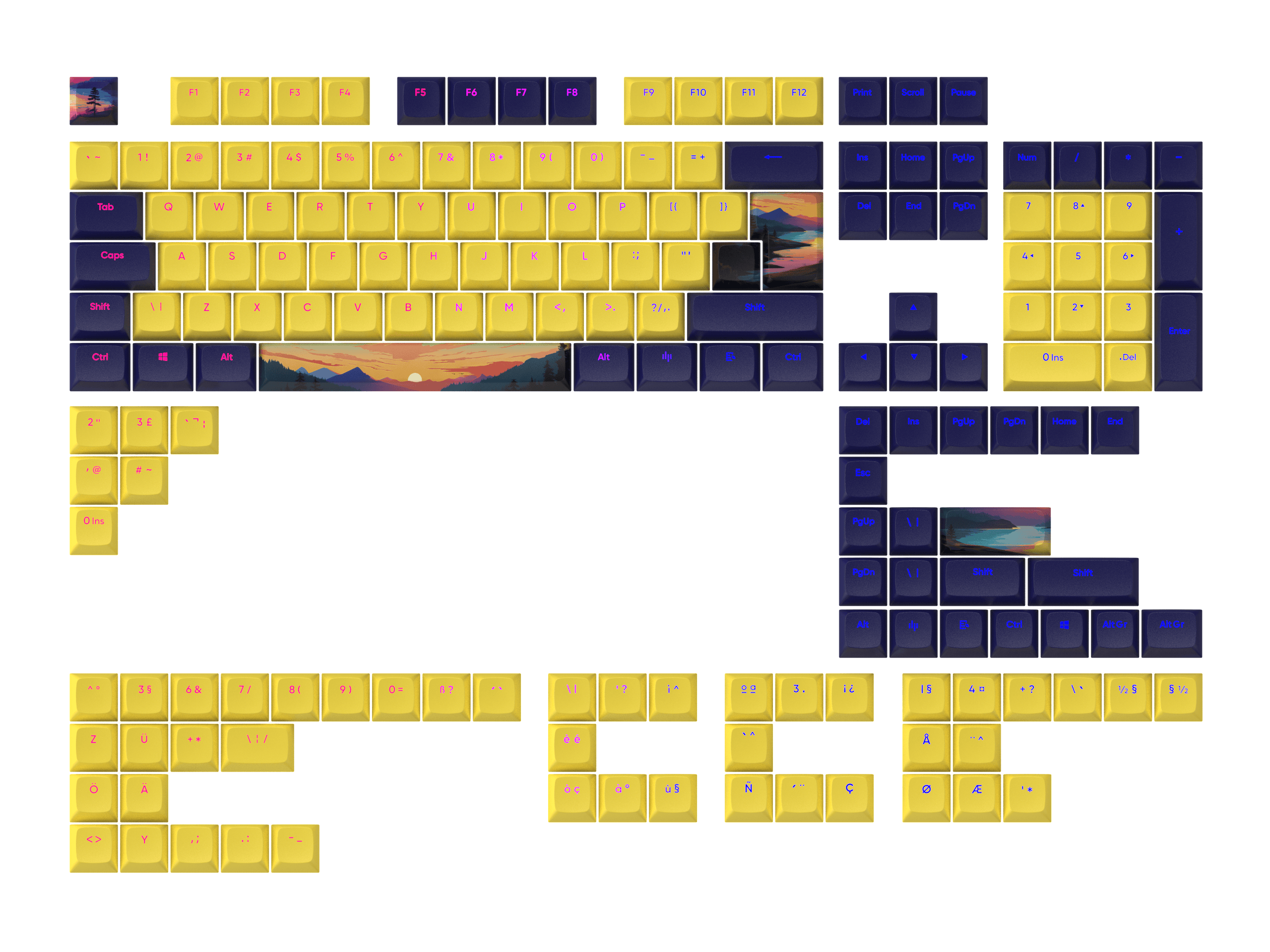 Dark Project - Sunset Keycaps [ANSI & ISO]
