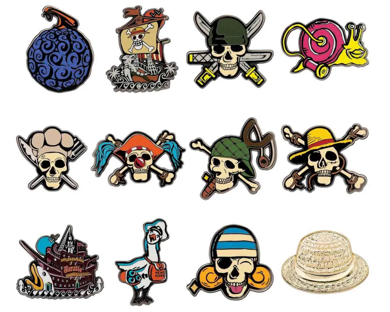 ONE PIECE - MYSTERY PIN BADGE - DISPLAY OF 12 BLIND BOXES