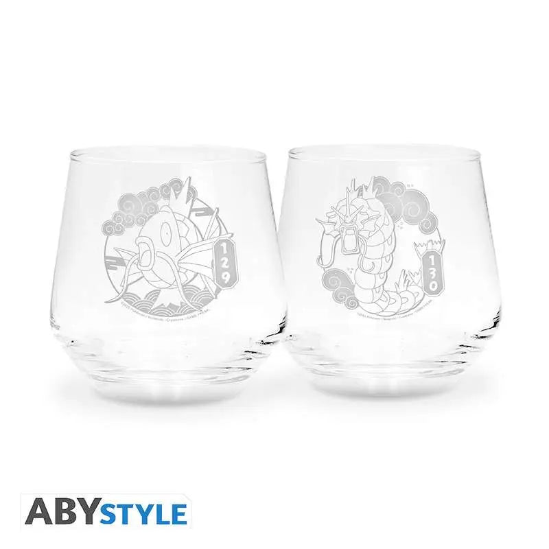 POKEMON MAGIKARP & GYARADOS GLASS SET (2)