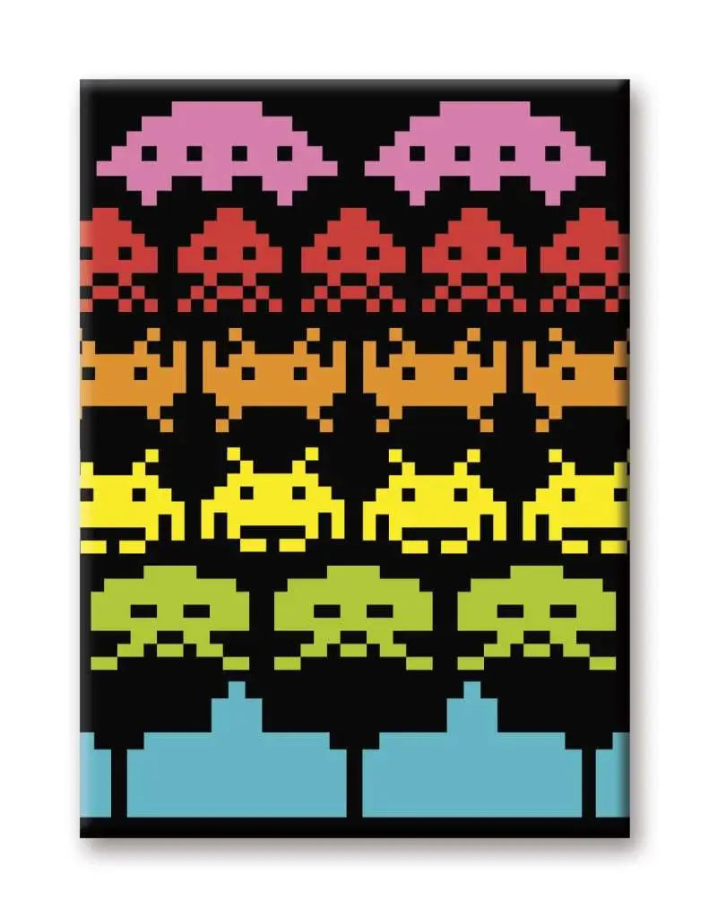 SPACE INVADERS RAINBOW FLAT MAGNET