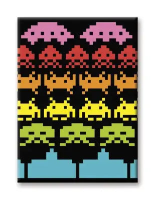 SPACE INVADERS RAINBOW FLAT MAGNET
