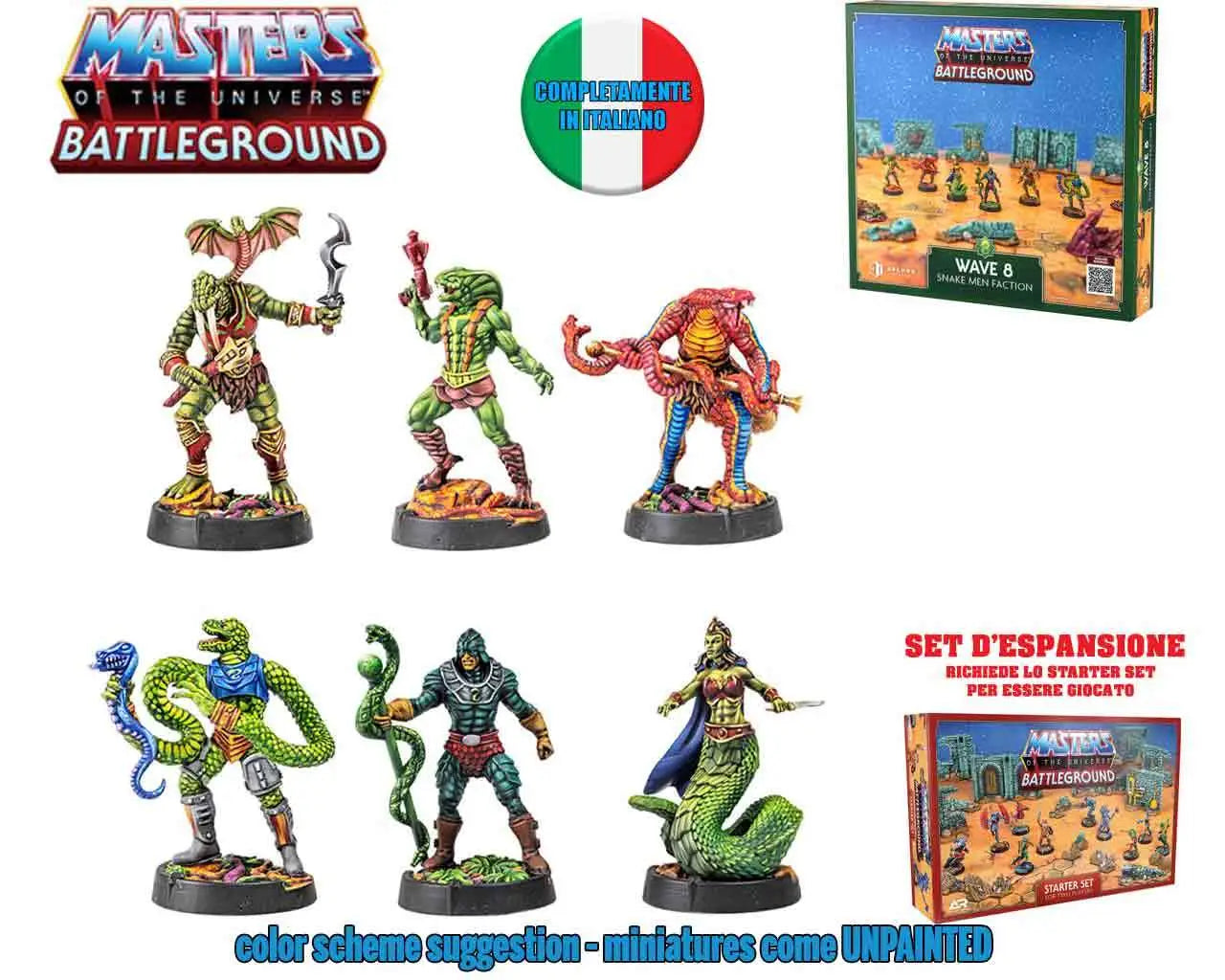 MASTERS OF THE UNIVERSE BATTLEGROUND - WAVE 8: SNAKE MEN FACTION - VERSIONE ITALIANA