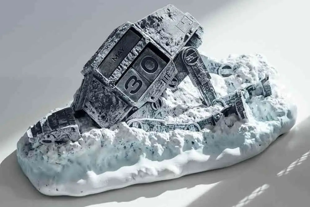 STAR WARS  ATAT WALKER DESTROYED 3D PERPETUAL CALENDAR
