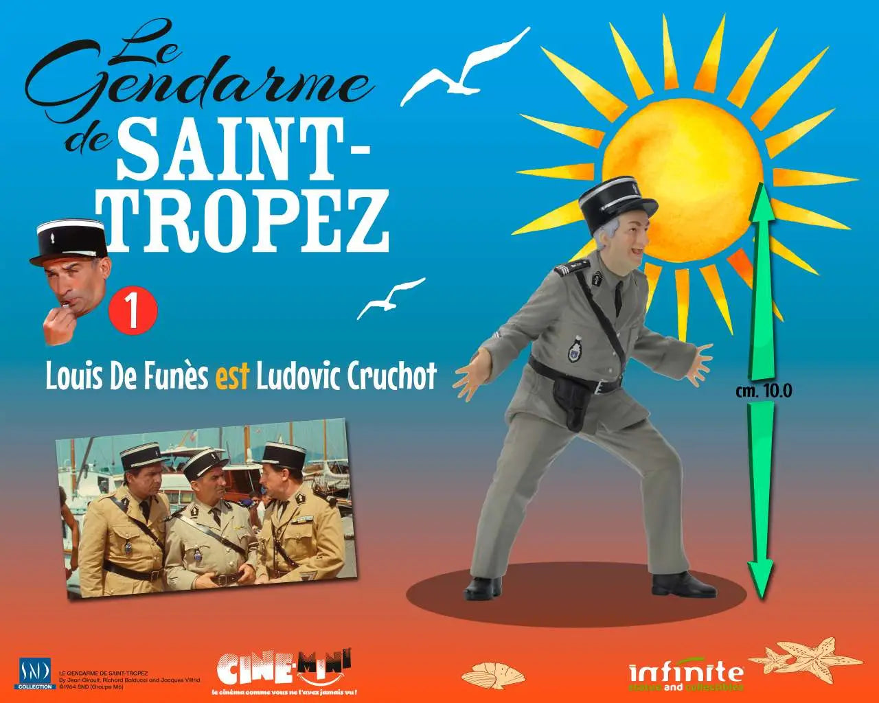 LE GENDARME DE SAINT-TROPEZ #1 LOUIS DE FUNES EST LUDOVIC CRUCHOT CINE-MINI PVC