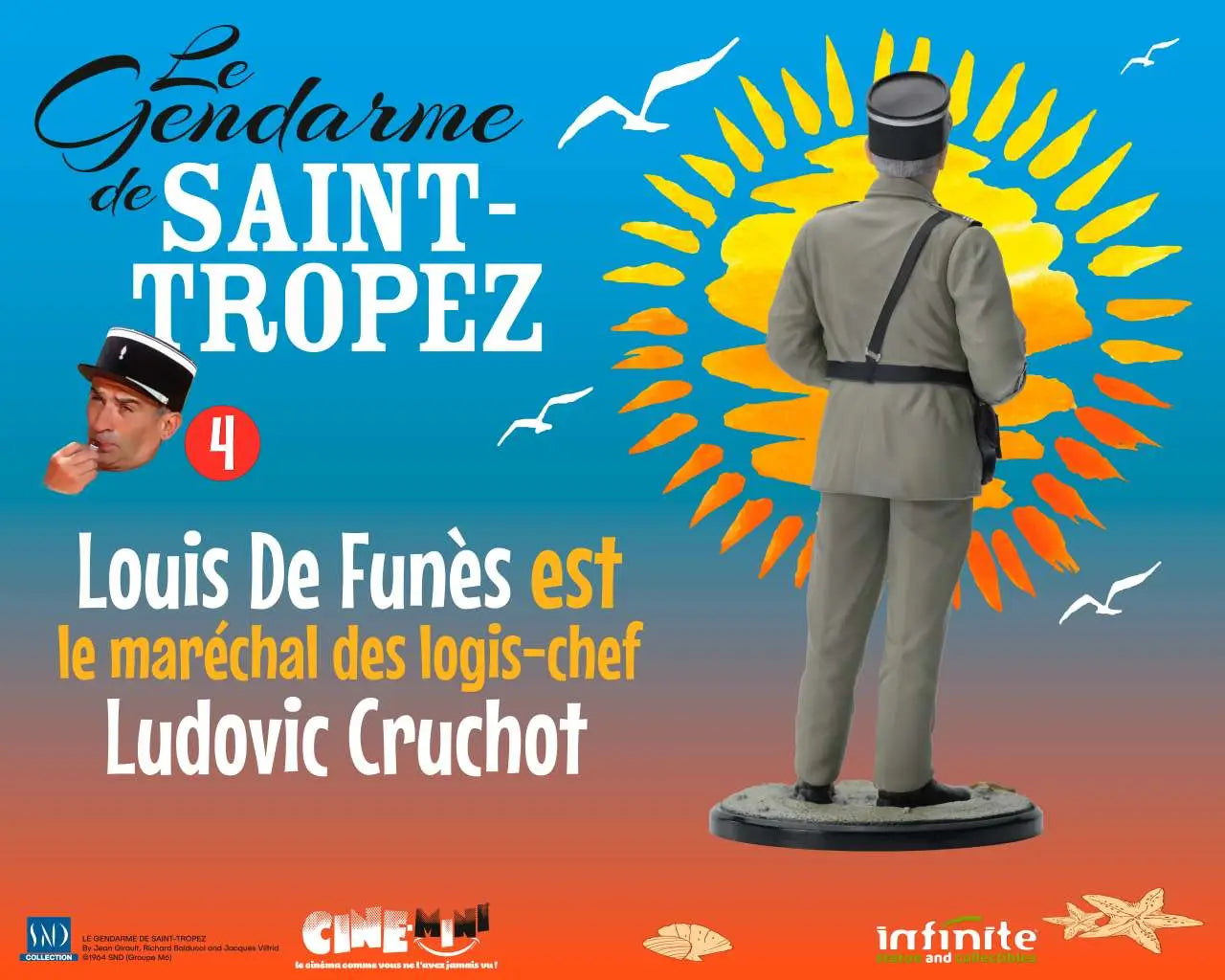 LE GENDARME DE SAINT-TROPEZ #4 LOUIS DE FUNES EST LE MARECHAL DES LOGIS-CHEF LUDOVIC CRUCHOT FIGURE