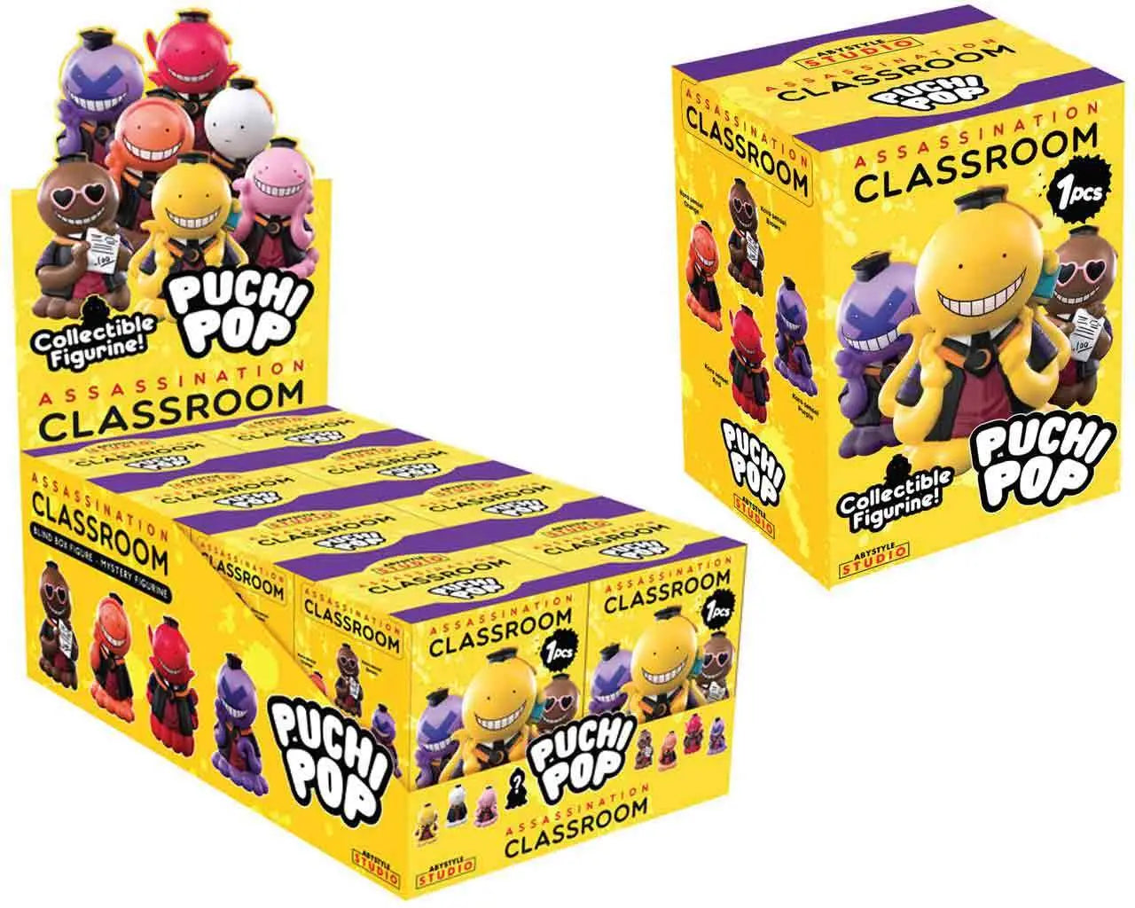 ASSASSINATION CLASSROOM - PUCHIPOP FIGURINE - BLIND BOX DISPLAY (8)