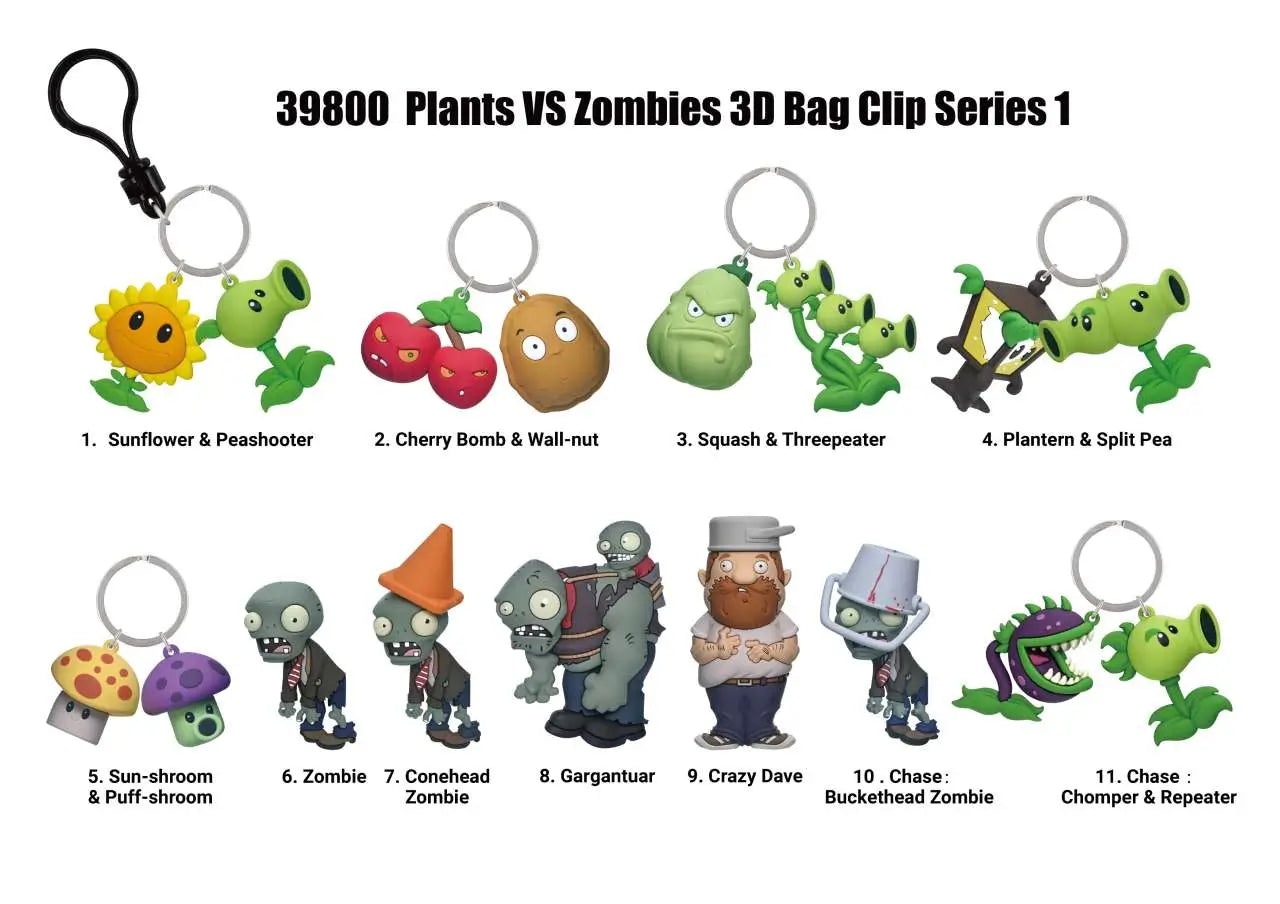 PLANTS VS ZOMBIES BAG CLIP BLIND BOX DISPLAY (24)