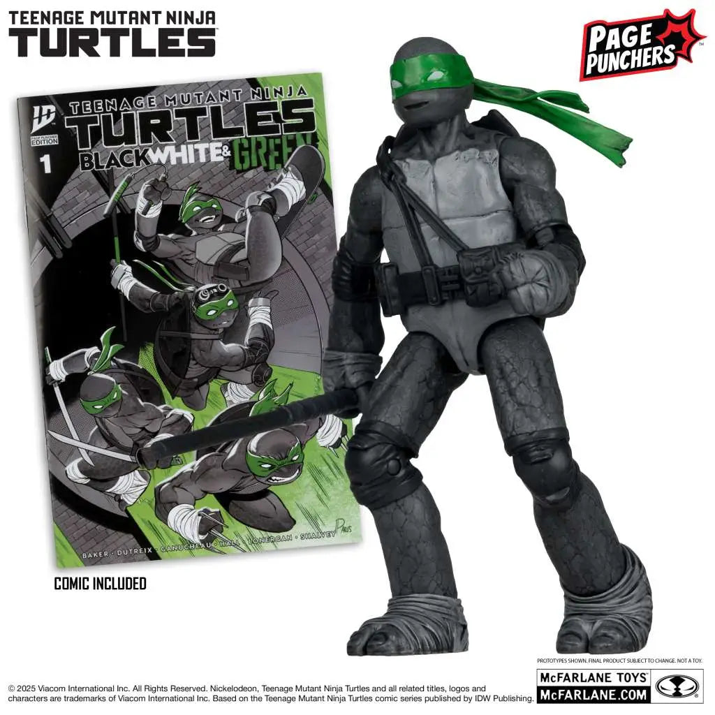 TEENAGE MUTANT NINJA TURTLES 5inch DONATELLO FIGURE WITH COMIC (B,W&G VARIANT)