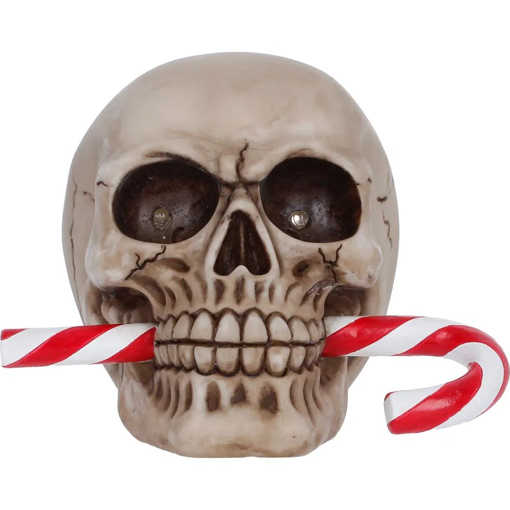 FROSTBITE CANDY CANE LED SKULL FIGURE