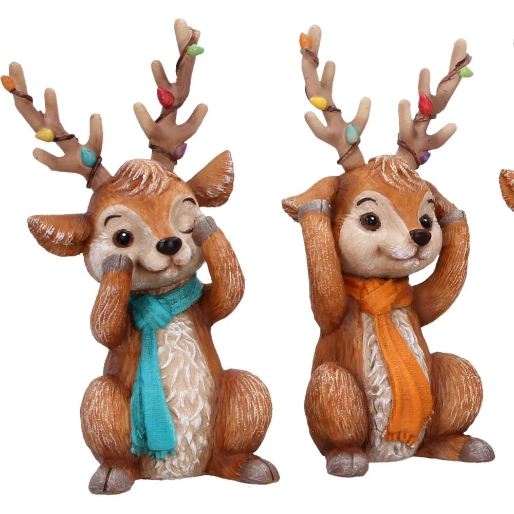 THREE WISE REINDEER FIGURE