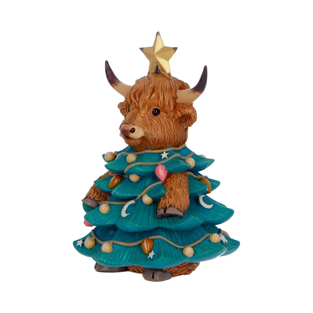 WINTER HIGHLAND COW CHRISTMAS TREE FIGURE