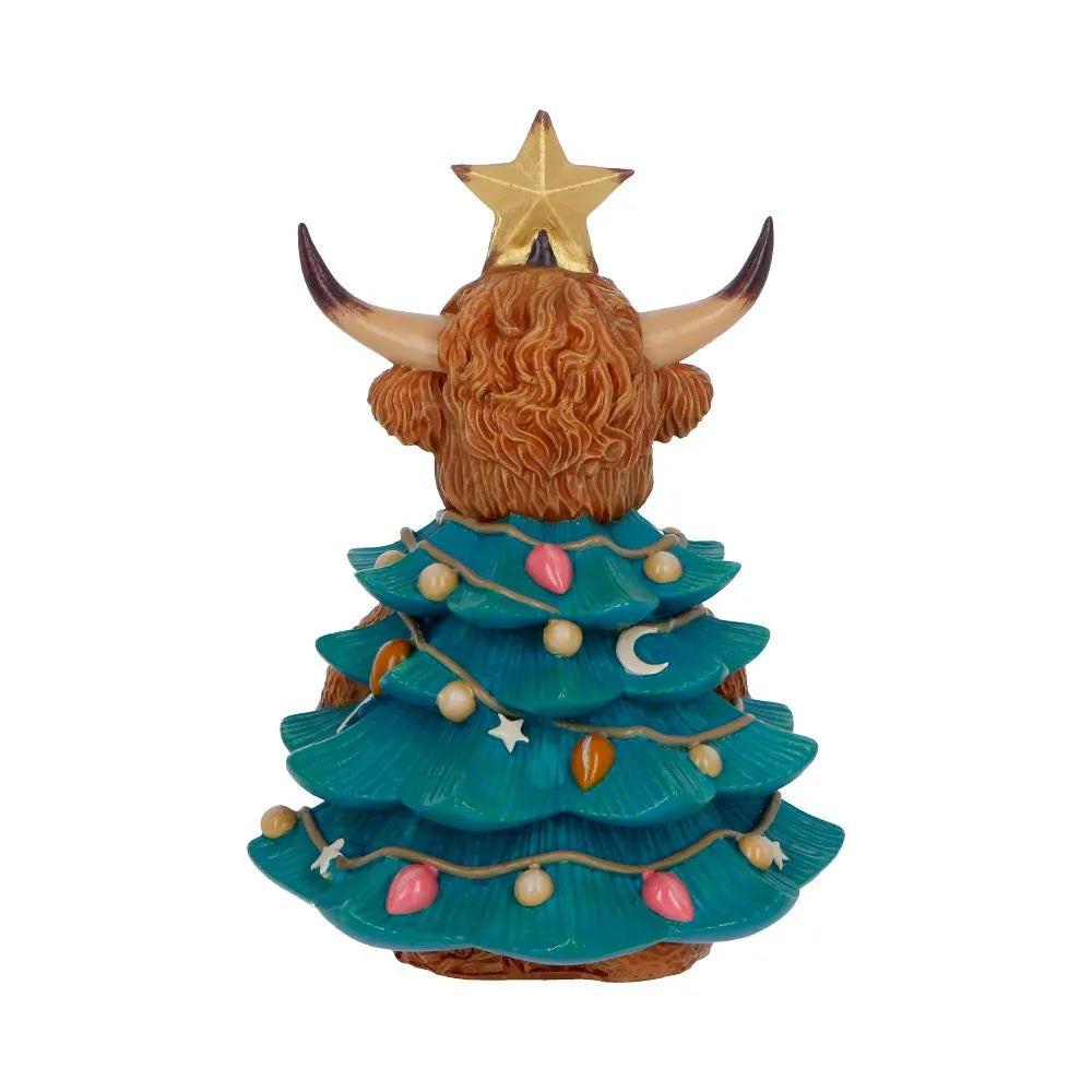 WINTER HIGHLAND COW CHRISTMAS TREE FIGURE