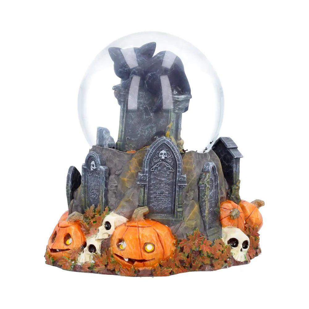 PUMPKIN PATCH HALLOWEEN CAT SNOW GLOBE