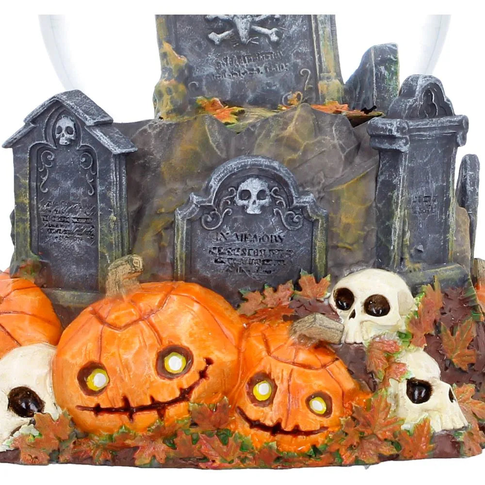 PUMPKIN PATCH HALLOWEEN CAT SNOW GLOBE