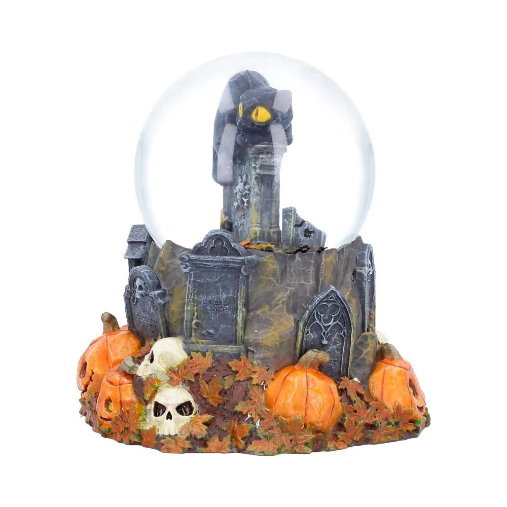 PUMPKIN PATCH HALLOWEEN CAT SNOW GLOBE
