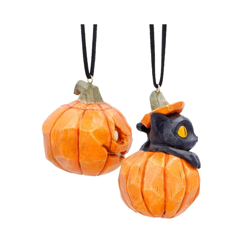PUMPKIN & PATCH HANGING ORNAMENTS SET (2)