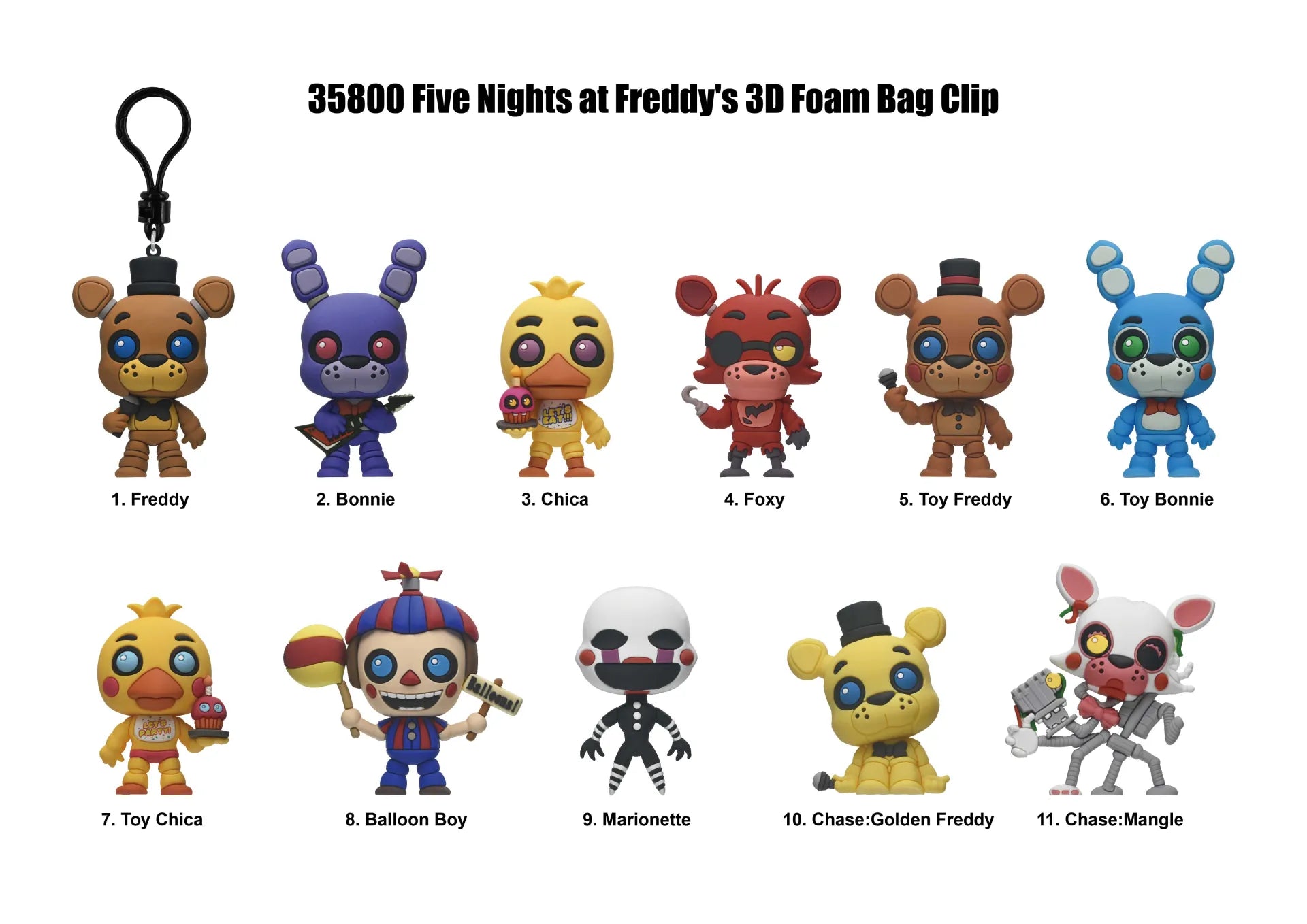 FIVE NIGHTS AT FREDDY'S BAG CLIP BLIND BOX DISPLAY(24)