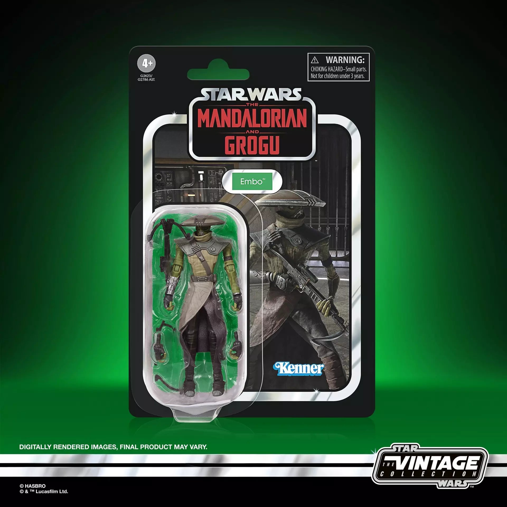 STAR WARS VINTAGE MANDALORIAN AND GROGU EMBO ACTION FIGURE