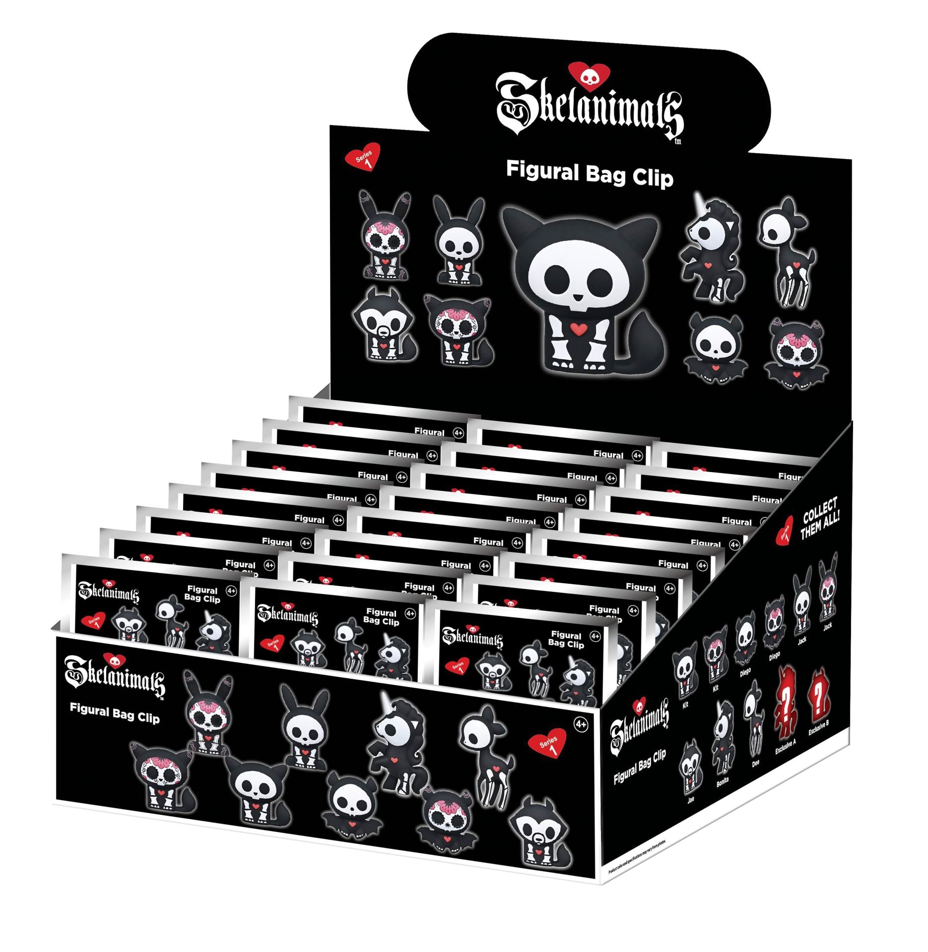 SKELANIMALS BAG CLIP BLIND BOX DISPLAY (24)