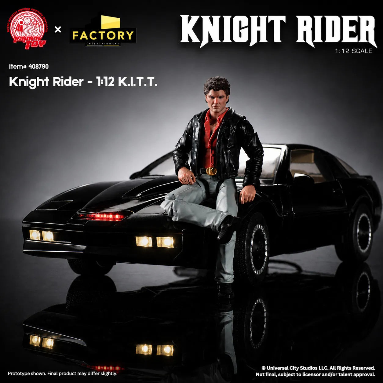 KNIGHT RIDER 1:12 SCALE KITT VEHICLE & MICHAEL KNIGHT ACTION FIGURE