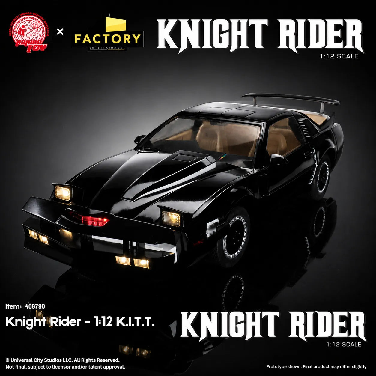KNIGHT RIDER 1:12 SCALE KITT VEHICLE & MICHAEL KNIGHT ACTION FIGURE