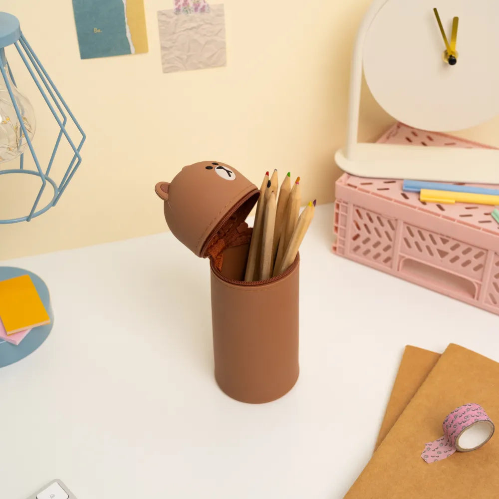 LINE FRIENDS BROWN PENCIL CASE