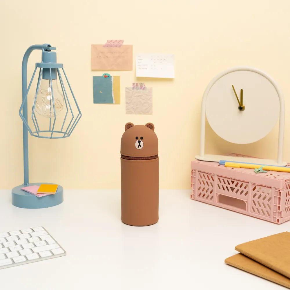 LINE FRIENDS BROWN PENCIL CASE