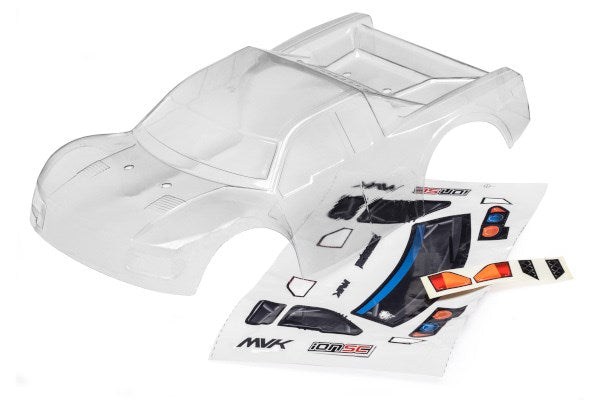 CLEAR SHORT COURSE BODY WITH DECALS (ION SC)