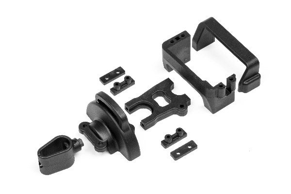 CENTRE DIFF AND SERVO MOUNTS W/WIRE HOLDER AND COV